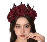 jebyltd Gothicism Rose Headbands Halloween Cosplay Hair Hoop Carnivals Headbands For Bridal Wedding And Festival Handmade Flower Headwear