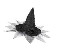 jebyltd Halloween Party Witch Hat For Women Cosplay Tulle Wizard Caps Costume Accessories Festival Dressing Pointed Witch Caps Costume Hat
