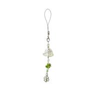 jebyltd Luck Clovers Winds Chimes Phone Charm Portable Clear Winds Bells Phone Charm With Luck Clovers Unique Strap Chain Mobile Decors