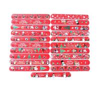 jebyltd Pack Of 100 Christmas Slap Bracelets Assorted Styles Wristband Toy For Seasonal Celebration Stylish Party Decoration Festival Wristbands