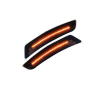 jebyltd Pair LED Bumper Reflectors With Turn Signals Function Front Rear Marker Lights Waterproof Side For Vehicle Plugs And Play Smoked Side