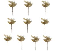 jebyltd Set Of 10 Gold Glittered Branch For Christmas Tree Vases And Holiday Decoration Sturdy Berries Picks Accessory Gold Branch Picks