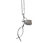 jebyltd Unique Heart Pendant Necklace Accessory Contemporary Woven Bag Styles Necklace With Heart And Leather Tassels Commuters Accessories