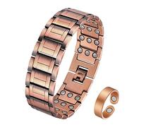 Jecanori 3X Ultra Strength Magnetic Bracelet for Men Copper Bracelet - 57 Magnets (3500 Gauss) with Adjust Tool and Jewelry Gift Box Included