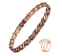 Jecanori 99.99% Pure Copper Magnetic Bracelet for Women,Effective Ultra Strength Ladies Copper Bracelet with Gift Box & Removal Tool(Fish Tail)