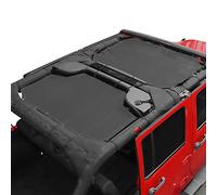 JeCar JKU Sun Shade Mesh Sunshade Provides UV Sun Protection for Jeep Wrangler 2007-2018 JK Unlimited 4 Door Front & Rear, 2 Pieces