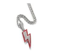 JECAXIN Hip Hop Bubble Bling 24-inch Rope Chain Thermochromic Color-changing Lightning Pendant