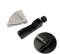 Jecciy Spark Plug Gap Setting Tool with 32Blade Feeler Gauge Set Precision Adjuster Compatible with 10 12 14 16mm Spark Plugs Aluminium Alloy Gapper for Motorcycle Car ATV Mower Small Engines Black