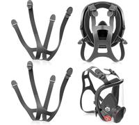 Jecery 2 Pcs Silicone Head Harness Strap for Full Facepieces 6000 Series Respiratory Protection, Compatible with 3 Meters 6000 Series 6700, 6800, 6900 Head Harness Assembly Replacement Part, Black