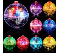 Jecery 9 Pcs Light Up Cat Balls Ghost Hunting Cat Ball LED Motion Activated Cat Toy Interactive Lighted Ball Pet Glowing Mini Running Exercise Cat Toy for Kitten Dog Pet Animals Activity (Multicolor)