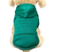 Jecikelon Winter Dog Hoodie Sweatshirts with Pockets Warm Dog Clothes for Small Dogs Chihuahua Coat Clothing Puppy Cat Custume (Green, XX-Small)