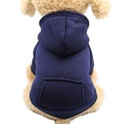 Jecikelon Winter Dog Hoodie Sweatshirts with Pockets Warm Dog Clothes for Small Dogs Chihuahua Coat Clothing Puppy Cat Custume (Navy, X-Large)