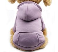 Jecikelon Winter Dog Hoodie Sweatshirts with Pockets Warm Dog Clothes for Small Dogs Chihuahua Coat Clothing Puppy Cat Custume (Purple, X-Large)