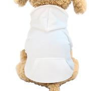 Jecikelon Winter Dog Hoodie Sweatshirts with Pockets Warm Dog Clothes for Small Dogs Chihuahua Coat Clothing Puppy Cat Custume (White, Large)