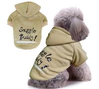 Jecikelon Winter Printed Dog Hoodies Sweatshirts Warm Clothes for Small Dogs Chihuahua Coat Puppy Clothing Cat Custume (Khaki, Large)