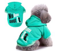 Jecikelon Winter Printed Dog Hoodies Sweatshirts Warm Clothes for Small Dogs Chihuahua Coat Puppy Clothing Cat Custume (Cyan, XX-Small)