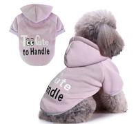 Jecikelon Winter Printed Dog Hoodies Sweatshirts Warm Clothes for Small Dogs Chihuahua Coat Puppy Clothing Cat Custume (Light Purple, X-Small)