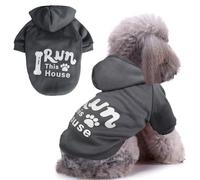 Jecikelon Winter Printed Dog Hoodies Sweatshirts Warm Clothes for Small Dogs Chihuahua Coat Puppy Clothing Cat Custume (Gray, XX-Small)