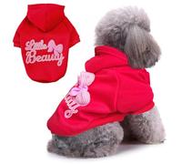 Jecikelon Winter Printed Dog Hoodies Sweatshirts Warm Clothes for Small Dogs Chihuahua Coat Puppy Clothing Cat Custume (Red, X-Large)