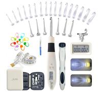 Jeciran Light Up Crochet Hook Set with 24 Interchangeable Crochet,Lighted Crochet Hooks Complete Set for Stitch & Row Counter Micro Crochet Gifts with Case