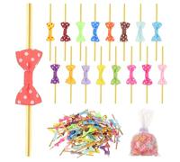 JECOMPRIS 100pcs Packaging Bows Ties Silver Twist Ties for Treat Bags