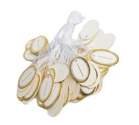JECOMPRIS 100pcs Writable Jewelry Price Tags with String, Blank Kraft Marking Labels for Clothing, Retail Price Marking Tags with Cotton Thread and Display