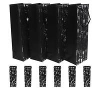 JECOMPRIS 10Pcs Black Wine Bottle Carrier Bag with Handle, Decorative Single Bottle Pouch for Whiskey, Beer, Liquor - Paper Tote for Weddings, Travel, Business Use