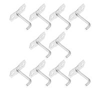 JECOMPRIS 10pcs Heavy Duty Metal Pegboard Hooks Set 50mm Straight Rod 6mm Thick for Garage Tool Hanging Wall Storage Organizer Accessories