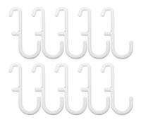 JECOMPRIS 10Pcs J Shape Pegboard Hooks 2.36X1.46In White Metal Peg Board Hooks for Jewelry Keys Small Tools Wall Organizer Garage Workshop Storage