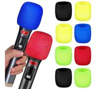JECOMPRIS 10pcs Microphone Soft Covers Sponge Protective Mic Cover Universal Mic Sponge Protective Wind Noise Reduction and Saliva Protection for Ktv and News Interview Use