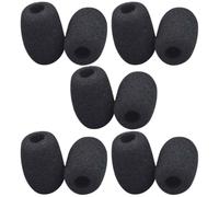 JECOMPRIS 10pcs Microphone Windscreens Lapel Microphone Covers Mini Size Sponge Material Sound Insulation and Hands-free Convenience for Speech and Conferences Black