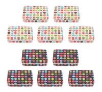 JECOMPRIS 10pcs Rectangular Candy Storage Boxes Set, Colorful Polka Dot Tin Containers, Metal Party Favor Holders for Christmas Treats and Sweets Organization