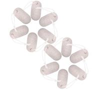 JECOMPRIS 12 Pcs Volcanic Stone Chew for Small Animals Oval Shape with Mini Hanging Rope Safe for Pets to Chew and Attract Attention Suitable for Rabbits, Parrots, and Chinchillas at Home