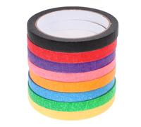 JECOMPRIS 12Mm Masking Tape Set 8 Colour Rolls for Painting Crafting Labeling with Writable Surface and Residue-Free Removal for Home and School