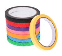 JECOMPRIS 12mm Wide Masking Tape - 8 Assorted Colors Eco-Friendly Paper Tape for Crafting Decorating and Labeling in Home and School