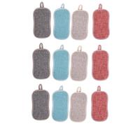 JECOMPRIS 12pcs Double Side Dishwashing Sponge Kitchen Cleaning Sponge for Kitchen Scrubbing for Washing up Multipack and Dish Scrubber Needs Random Color