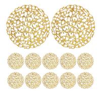 JECOMPRIS 12Pcs Gold Ramadan Tray Plastic Dessert Serving Snack Plate Eid Mubarak Food Tray Decorative Ramadan Candy for Home Use