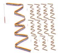 JECOMPRIS 12Pcs Rainbow Dance Ribbons for Gymnastics Streamers for Birthday Parties and Artistic Dance for Twirling Running Jumping and Talent Shows