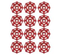 JECOMPRIS 12pcs Red Gate Valve Handles Shutoff Hand Wheels Cast Iron Decorative Metal Handles for Water Turn Off Valve Replacement Industrial Use
