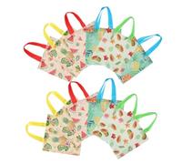 JECOMPRIS 12pcs Reusable Non Woven Fabric Grocery Bags with Fruit Print Shopping Tote Bags with Handles for Grocery Shopping Takeout and Gift Use Designs Watermelon Pineapple Lemon Papaya