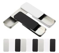 JECOMPRIS 12pcs Small Storage Iron Box Candy Storage Box Lightweight Tinplate Metal with Push and Pull Lids Design Silver for Home Organization and Travel