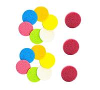 JECOMPRIS 15pcs Clean Wood Pulp Cotton Compressed Round Sponge Cleaner Pack for Dishwashing Sponge and Sink Cleaning Tasks Kitchen Random Color