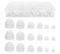 JECOMPRIS 160Pcs White Nylon Hexagonal Nut Bolt Covers Dome Screw Protective Caps for Industrial, Automotive and Home Furniture Fastener Protection