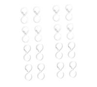 JECOMPRIS 16pcs Bathroom Curtain Locking Hooks S Shaped Shower Curtain Hangers with Fall Lock Design PP and Steel Wire Material for Kitchen and Bathroom Use White and Transparent
