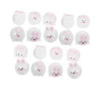 JECOMPRIS 18pcs Miniature Resin Bunny Figurines Rabbit Figures for DIY Craft Cake Toppers Tabletop Decor Compact Ornaments for Easter Christmas Party Favors