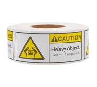 JECOMPRIS 1roll Caution Heavy Object Shipping Stickers Team Lift Required Labels Self-Adhesive for Warehousing Factory and Dock Use High Adhesive for