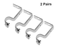 JECOMPRIS 2 Pair White Curtain Pole Holders for Rods Wall Mounted Drapery Rod Brackets Easy Install Curtain Accessories for Home Window Treatments