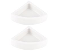JECOMPRIS 2 Pcs Ceramic Reptile Food and Water Bowls Set with Anti-escape Design for Lizards and Reptiles, Triangle Shape, Safe and Sturdy Feeding Dish for Pet Feeding