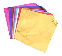 JECOMPRIS 200pcs Food Grade Foil Candy Wrappers for Homemade Chocolate Sweets DIY Metallic Wrapping Papers for Year Wedding Birthday Party Candy Packing