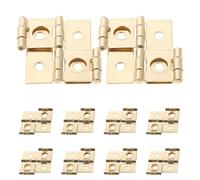 JECOMPRIS 20pcs 47x47mm Double Acting Vintage Screen Door Hinges in Golden Tone for Folding Cabinet Doors and Decorative Furniture Partitions with 360° Rotation